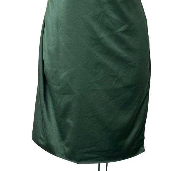 REVOLVE MAJORELLE Green Nina Satin Wrap Mini Spaghetti Strap Dress Women's Large - Picture 6 of 12